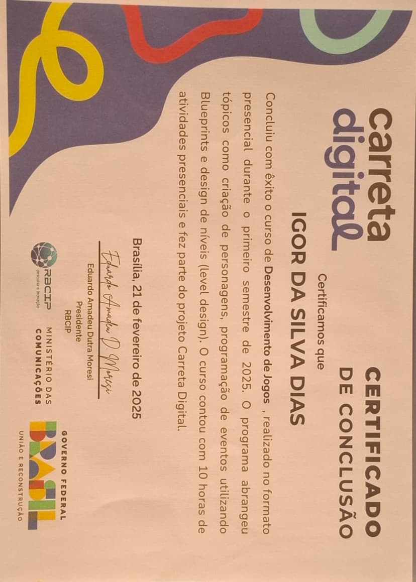 Certificado de Desenvolvimento de Jogos